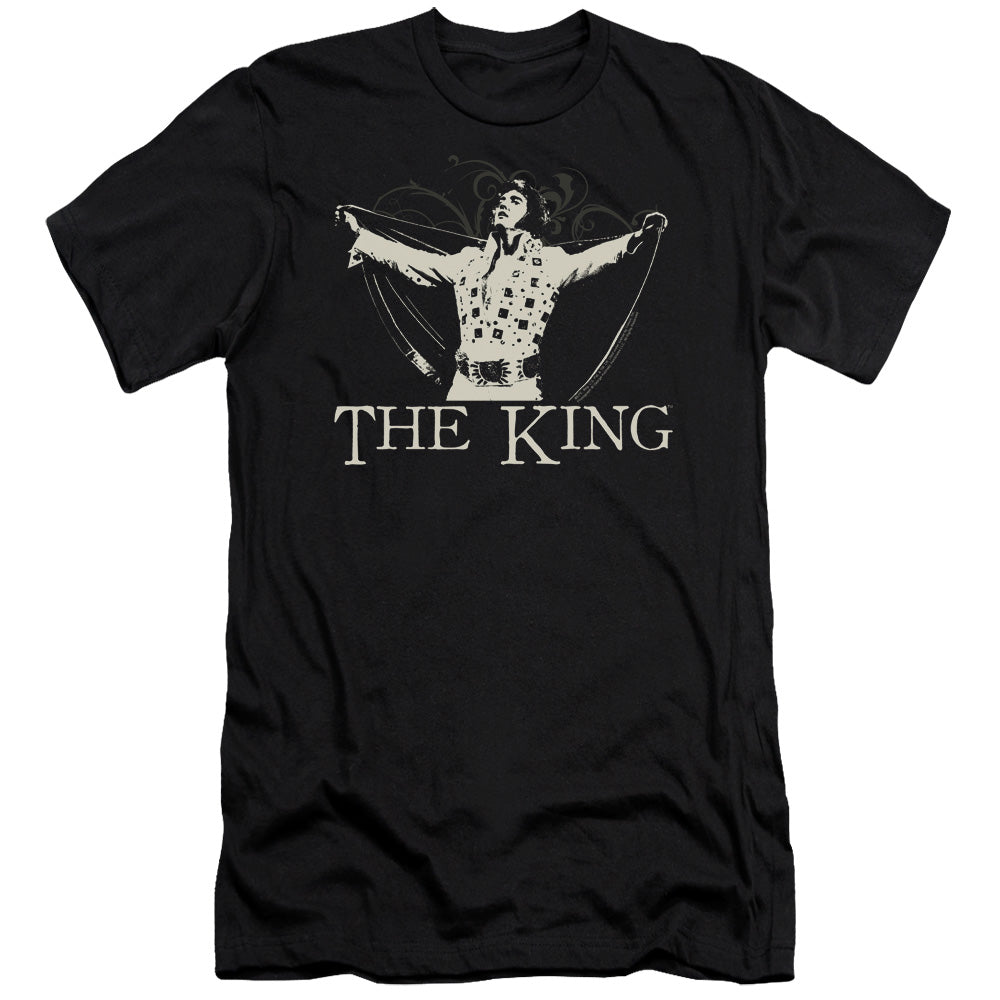 Elvis Presley - Ornate King - Short Sleeve Adult 30/1 - Black T-shirt