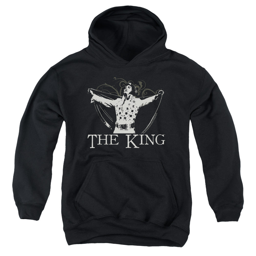 Elvis Presley - Ornate King - Youth Pull-over Hoodie - Black