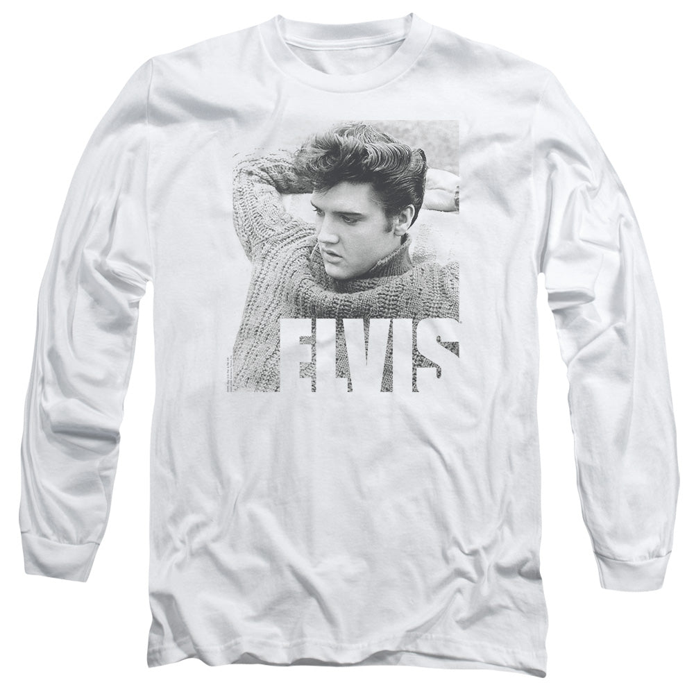 Elvis Presley - Relaxing - Long Sleeve Adult 18/1 - White T-shirt