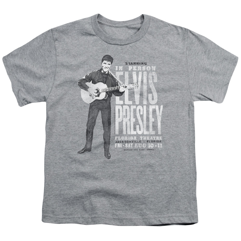 Elvis Presley - In Person - Short Sleeve Youth 18/1 - Athletic Heather T-shirt
