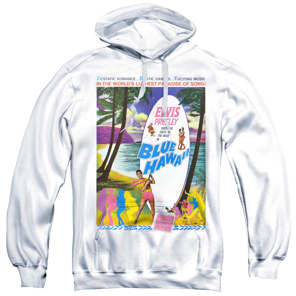 Elvis Presley - Blue Hawaii - Adult Poly Pullover Hoodie - White