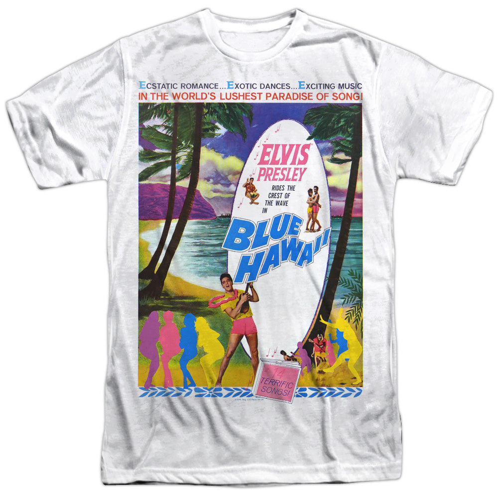 Elvis Presley - Blue Hawaii - Short Sleeve Adult Poly Crew - White T-shirt