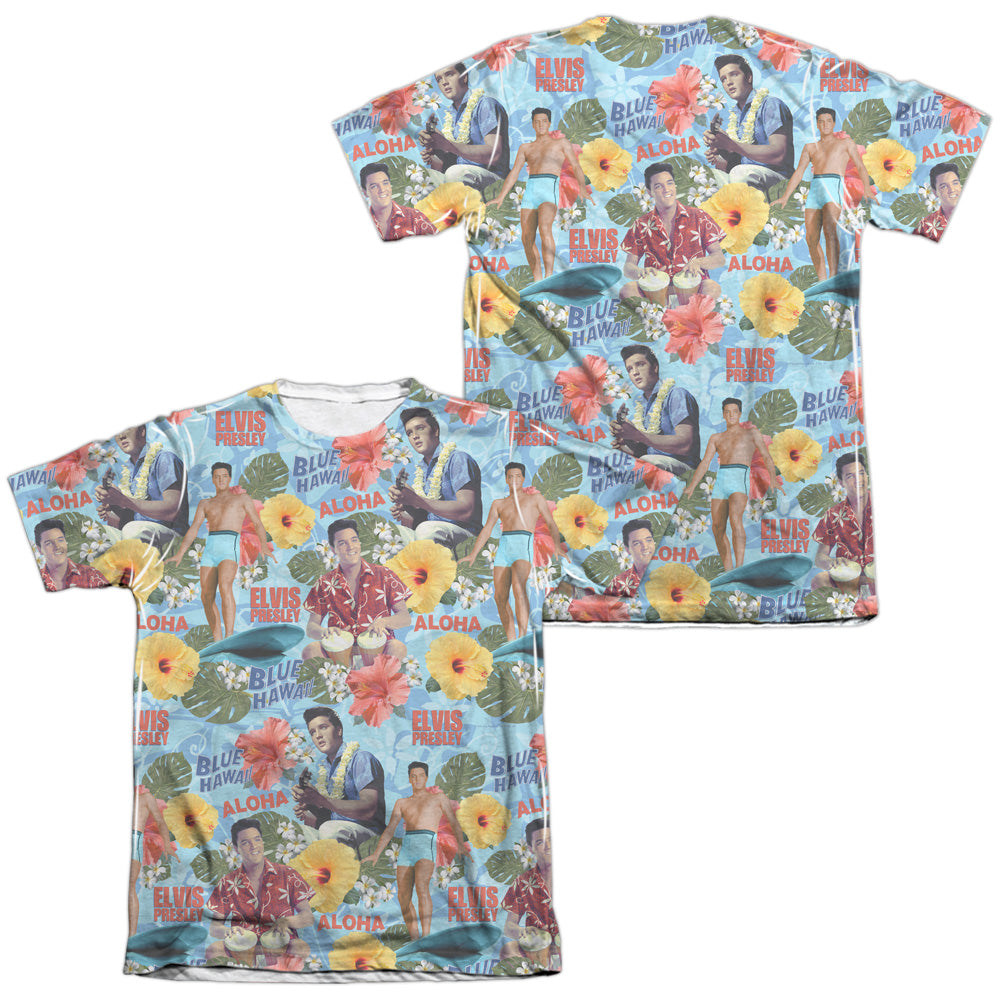 ELVIS PRESLEY SURFS UP (FRONT/BACK PRINT)-ADULT POLY/COTTON T-Shirt