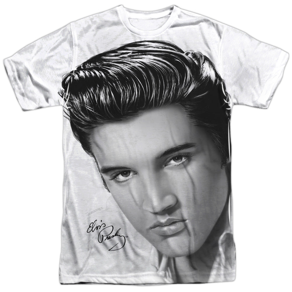 Elvis Presley - Stare 2 - Short Sleeve Adult Poly Crew - White T-shirt