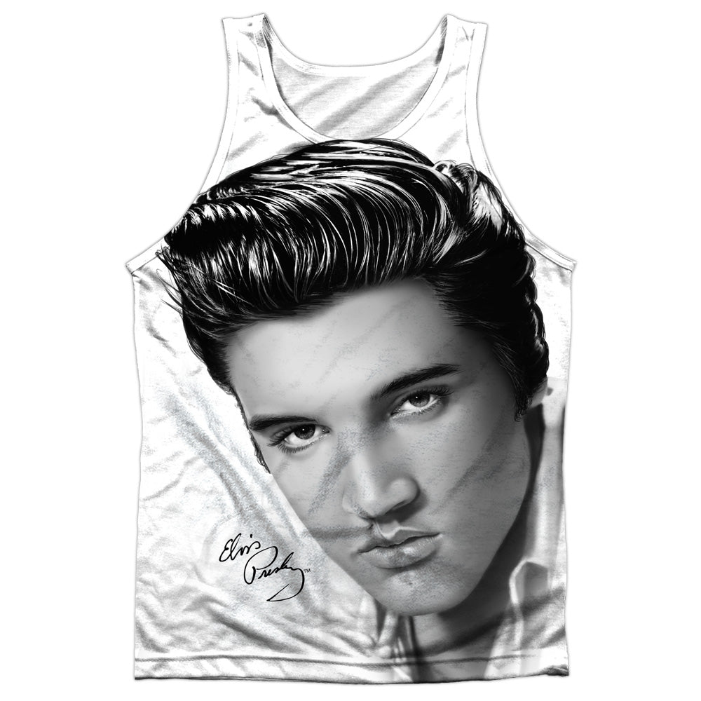 Elvis Presley - Stare 2 - Adult 100% Poly Tank Top - White