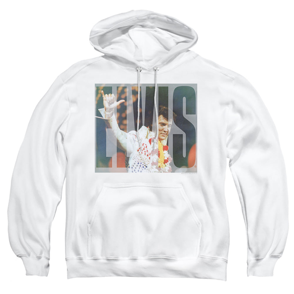 Elvis Presley - Aloha Knockout - Adult Pull-over Hoodie - White