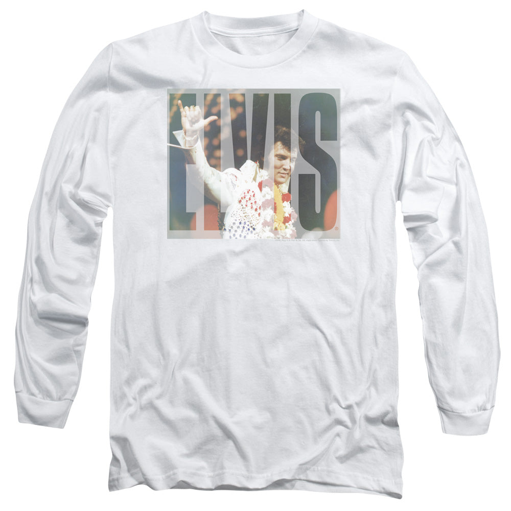 Elvis Presley - Aloha Knockout - Long Sleeve Adult 18/1 - White T-shirt