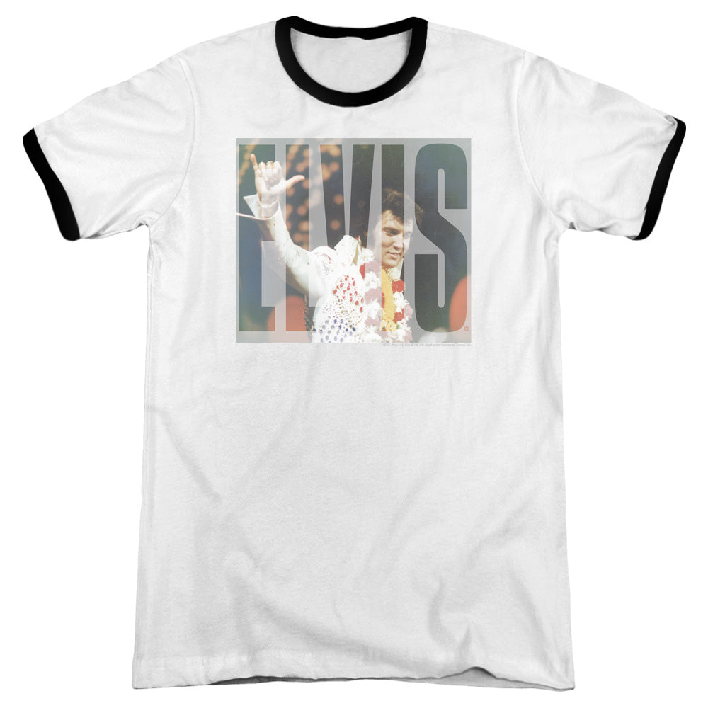 Elvis Presley - Aloha Knockout - Adult Ringer - White/black