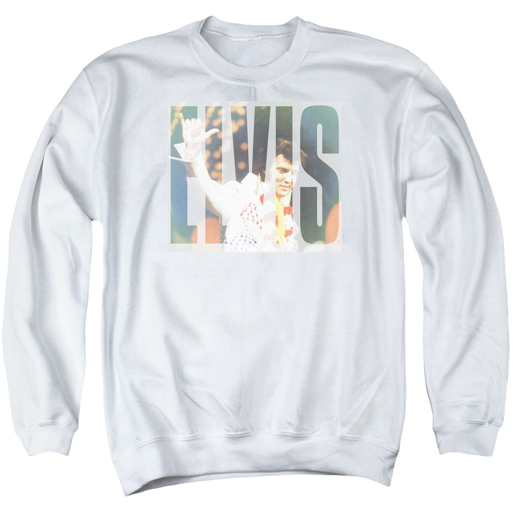 Elvis Presley - Aloha Knockout - Adult Crewneck Sweatshirt - White