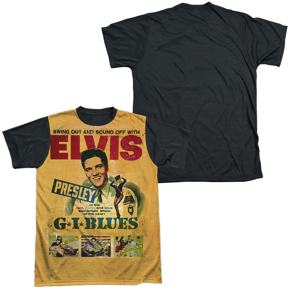 Elvis Presley - Gi Blues - Short Sleeve Adult White Front Black Back - White T-shirt