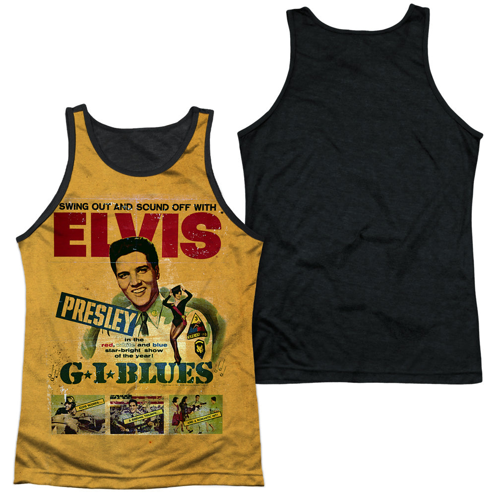 Elvis Presley - Gi Blues - Adult Poly Tank Top Black Back - White