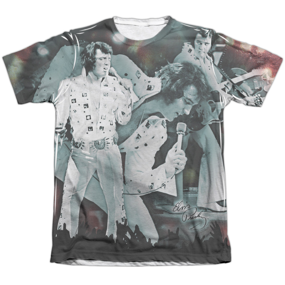 Elvis Presley - Now Playing - Adult Poly/cotton Short Sleeve Tee - White T-shirt