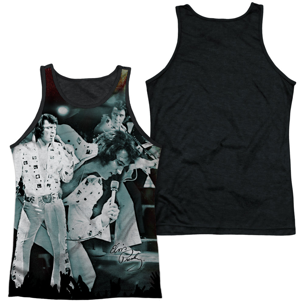 Elvis Presley - Now Playing - Adult Poly Tank Top Black Back - White