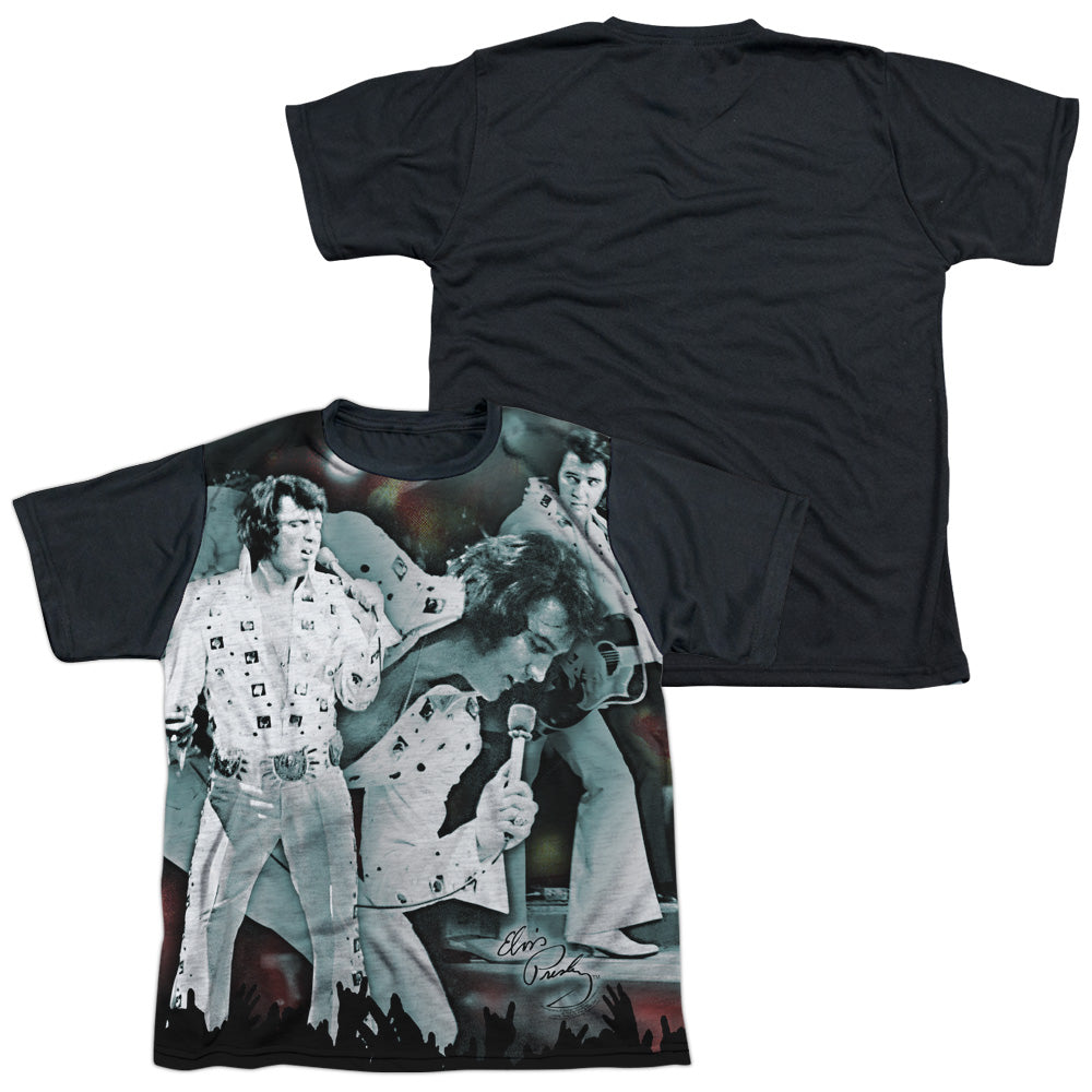 Elvis Presley - Now Playing - Short Sleeve Youth White Front Black Back - White T-shirt