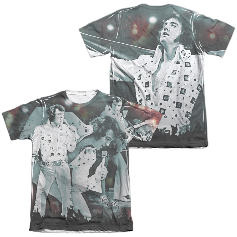 Elvis Presley - Now Playing (Front/back Print) - Adult Poly/cotton Short Sleeve Tee - White T-shirt