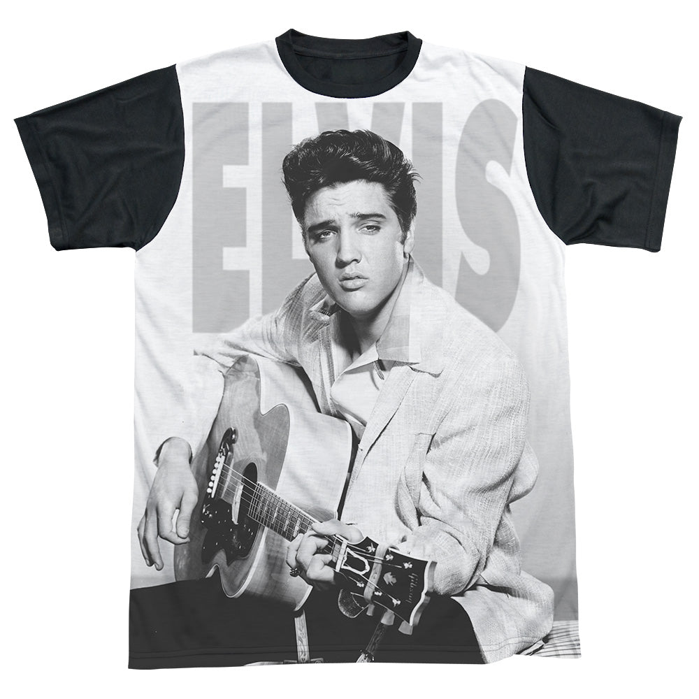 Elvis Presley - Play Me A Song - Short Sleeve Adult White Front Black Back - White T-shirt