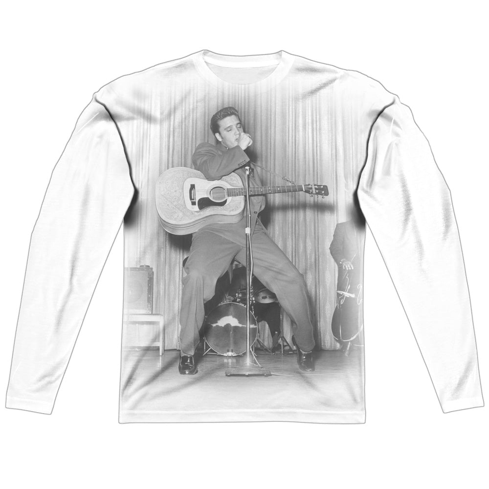 Elvis Presley - On Your Toes - Long Sleeve Adult Poly Crew - White T-shirt