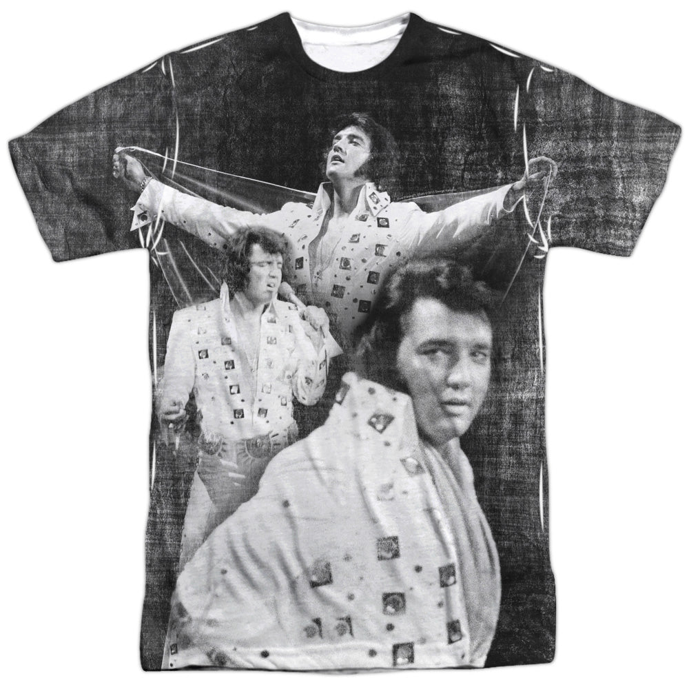 Elvis Presley - Legendary Performance - Short Sleeve Adult Poly Crew - White T-shirt