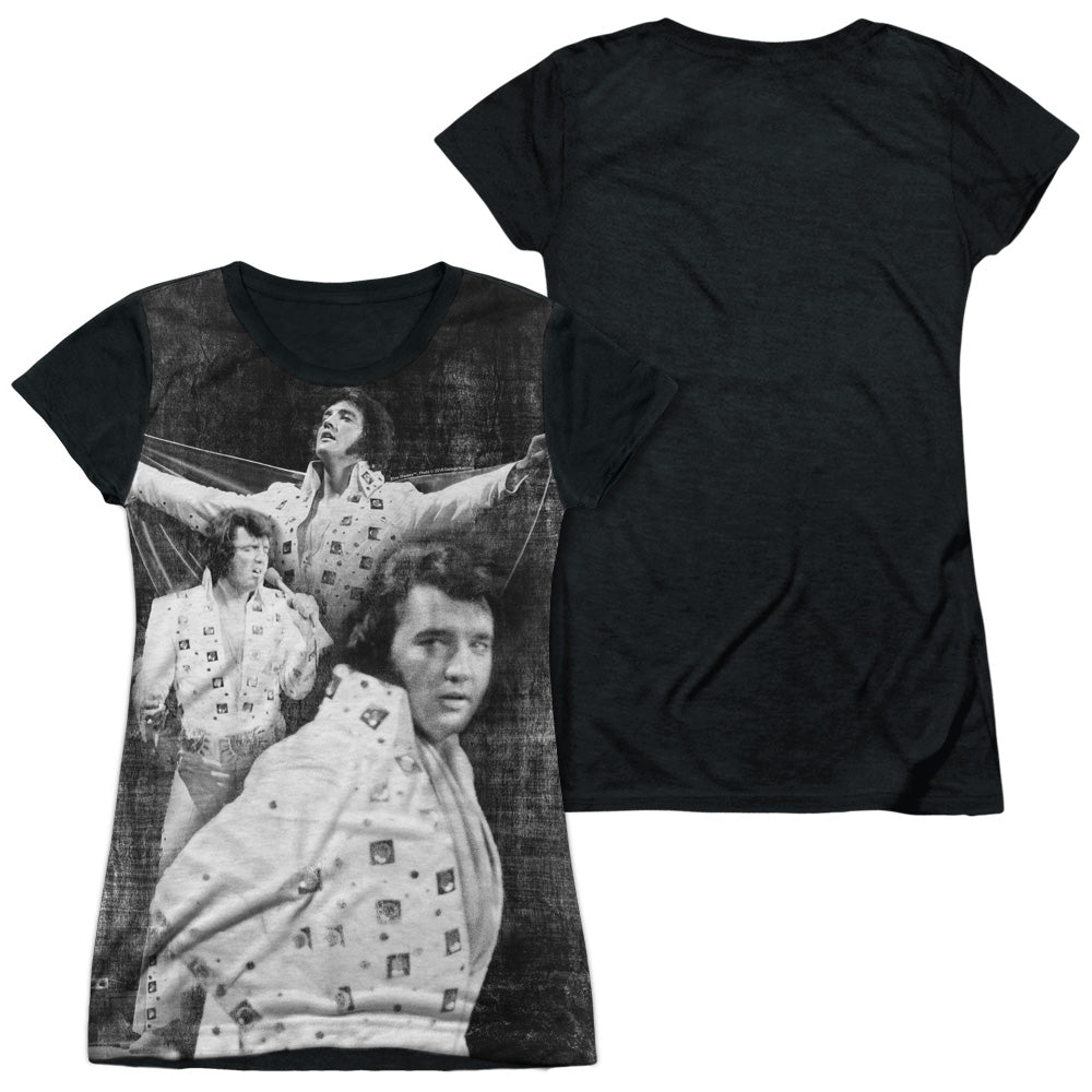 Elvis Presley - Legendary Performance - Short Sleeve Junior Poly Black Back - White T-shirt