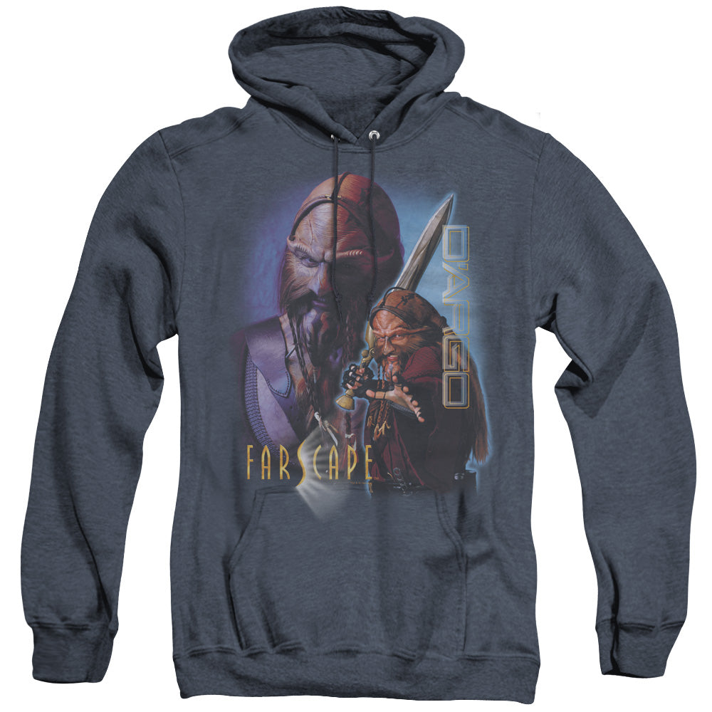 Farscape - Dargo - Adult Heather Hoodie - Navy