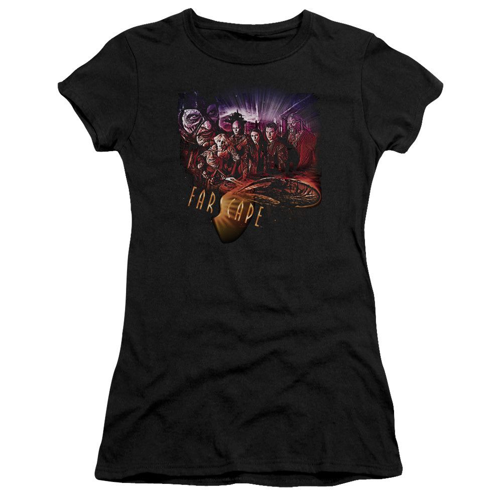 Farscape - Graphic Collage - Short Sleeve Junior Sheer - Black T-shirt