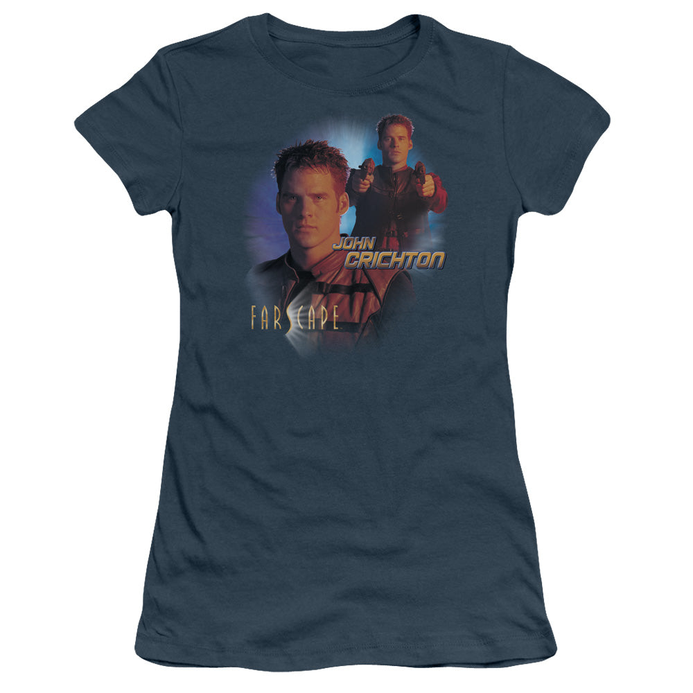 Farscape - John Crichton - Short Sleeve Junior Sheer - Indigo T-shirt