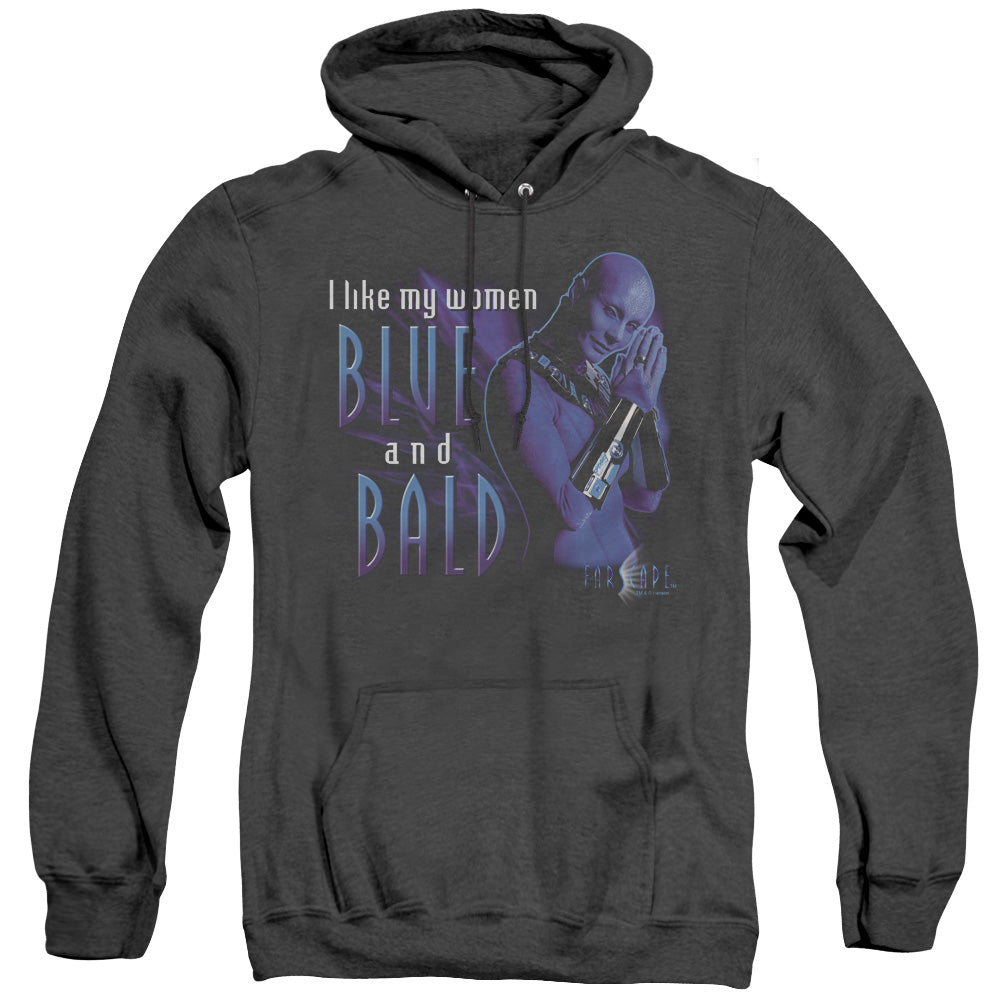Farscape - Blue And Bald - Adult Heather Hoodie - Black