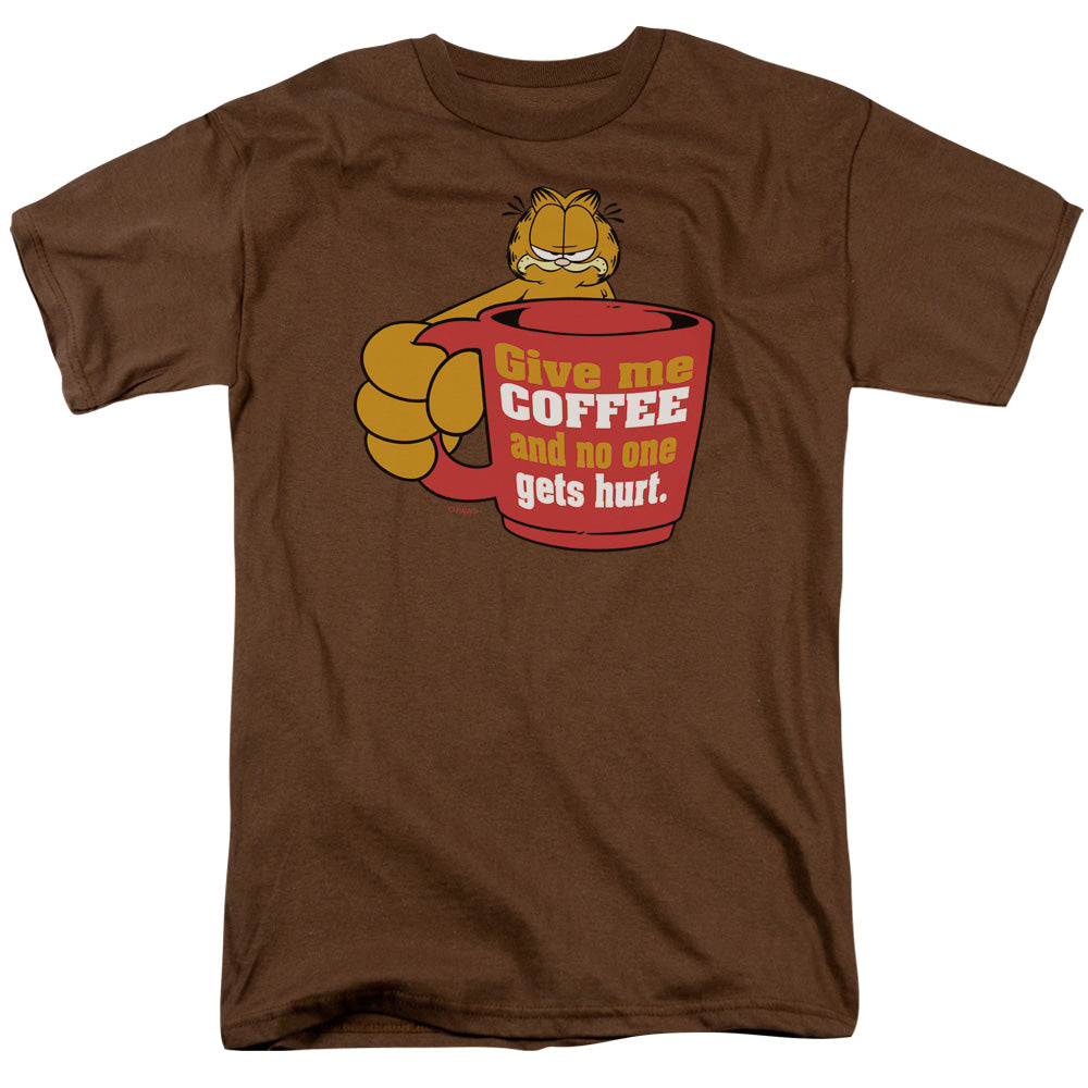 Garfield - Give Me Coffee - Short Sleeve Adult 18/1 - Coffee T-shirt