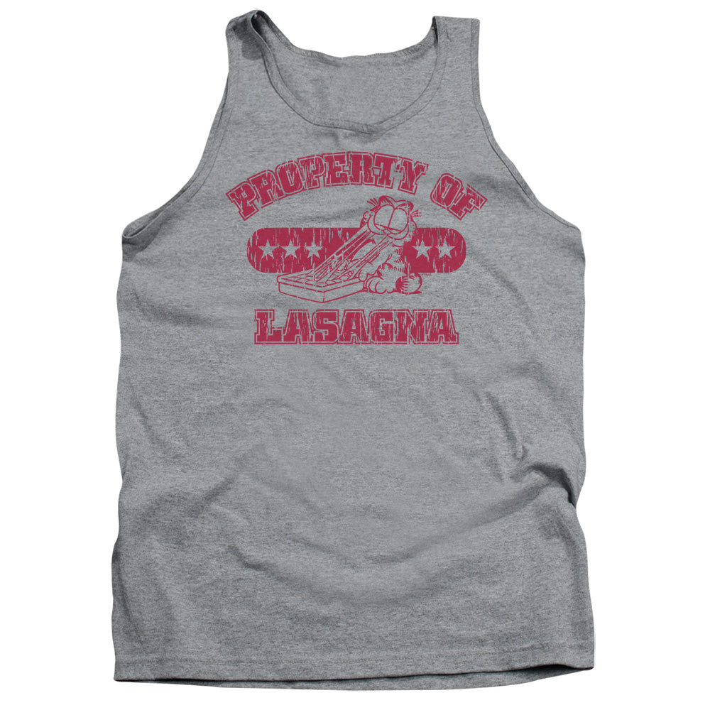 Garfield - Property Of Lasagna - Adult Tank - Athletic Heather