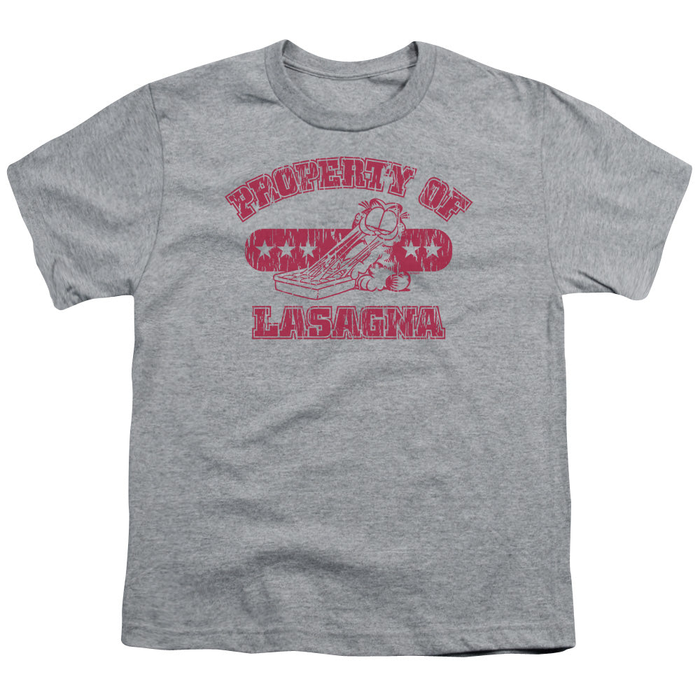 Garfield - Property Of Lasagna - Short Sleeve Youth 18/1 - Athletic Heather T-shirt