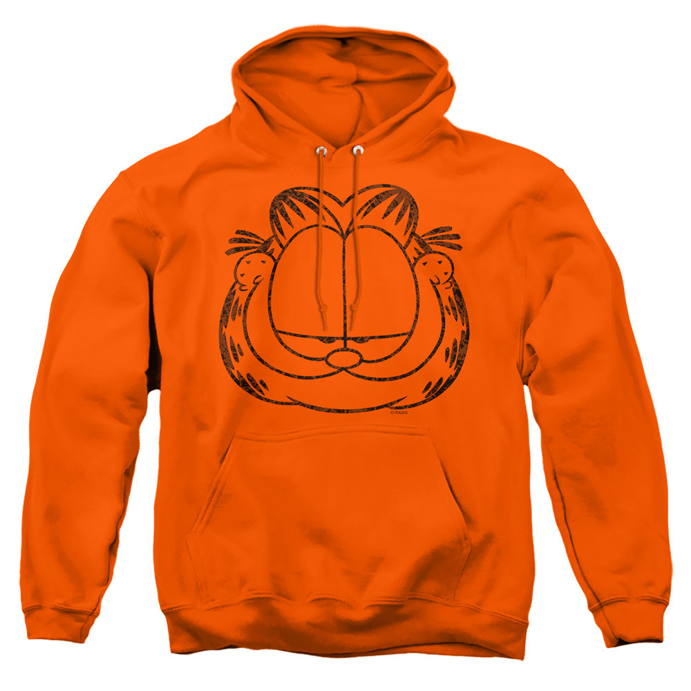 Garfield - Smirking Distressed - Adult Pull-over Hoodie - Orange