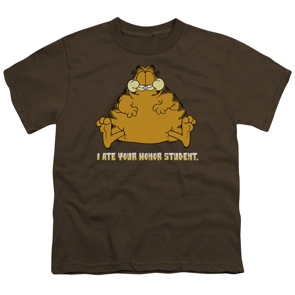Garfield - I Ate Your Honor Student - Short Sleeve Youth 18/1 - Navy T-shirt