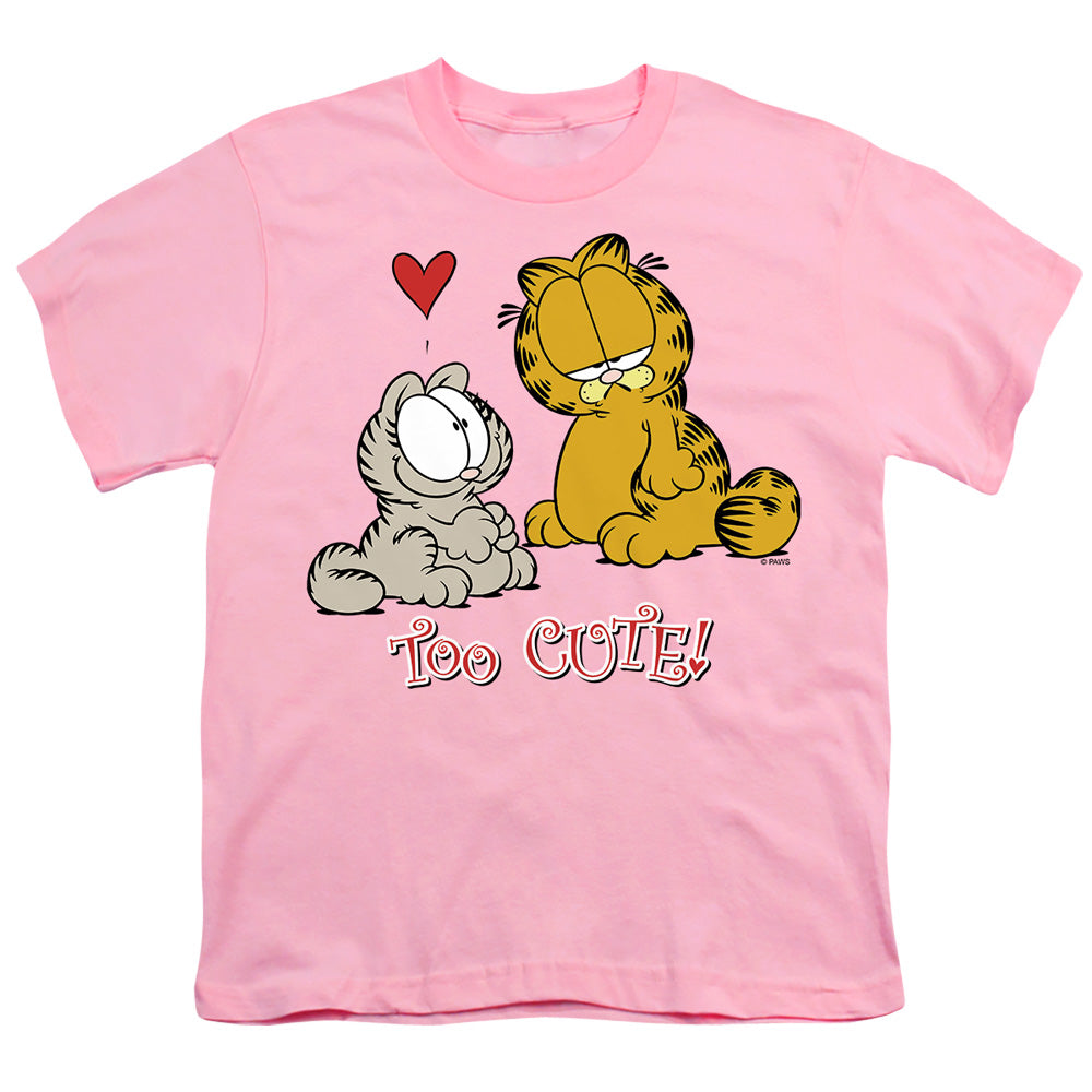 Garfield - Too Cute - Short Sleeve Youth 18/1 - Pink T-shirt