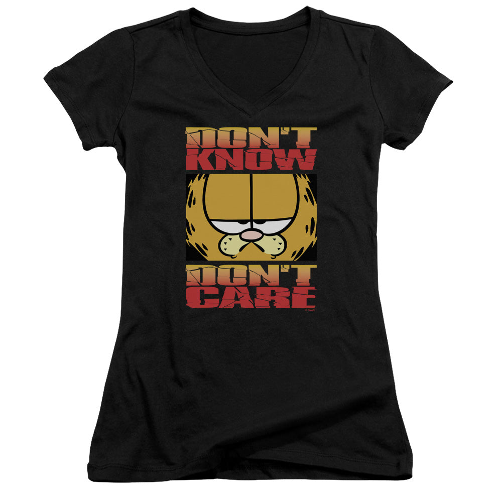Garfield - Dont Know Dont Care - Junior V-neck - Black
