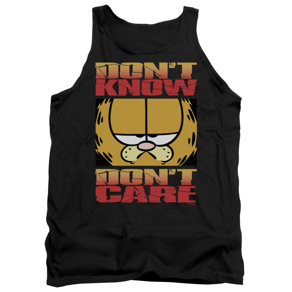 Garfield - Dont Know Dont Care - Adult Tank - Black