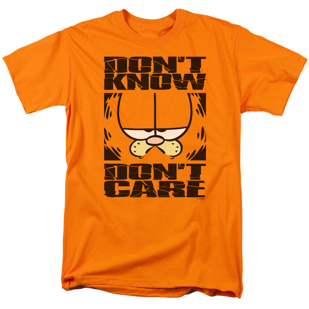 Garfield - Dont Know Dont Care - Short Sleeve Adult 18/1 - Orange T-shirt