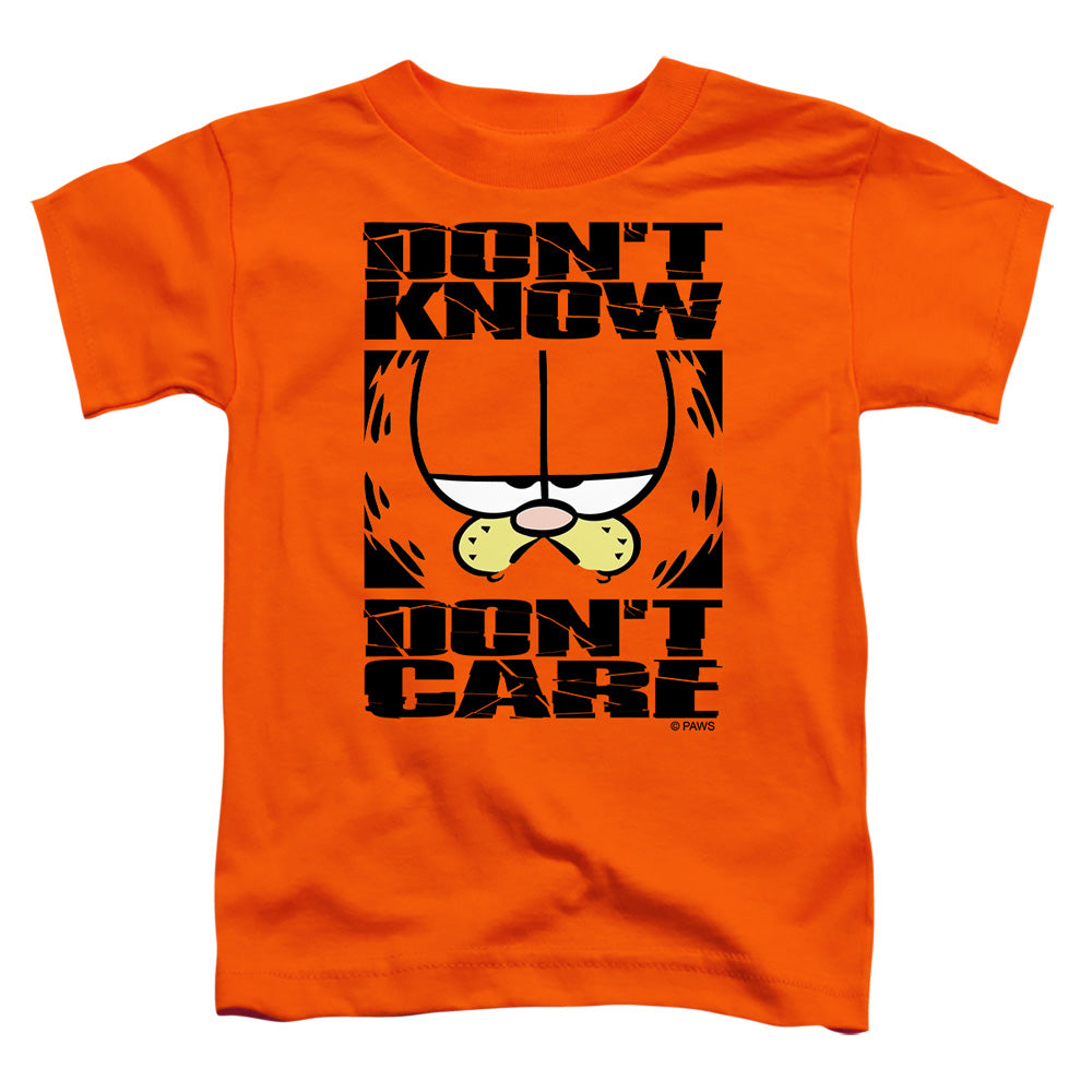 Garfield - Dont Know Dont Care - Short Sleeve Toddler Tee - Orange T-shirt