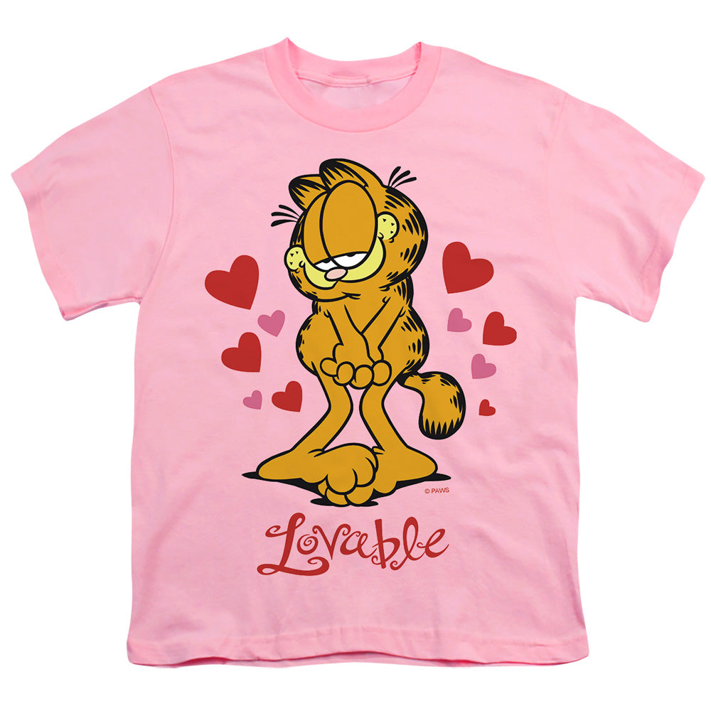 Garfield - Lovable - Short Sleeve Youth 18/1 - Pink T-shirt