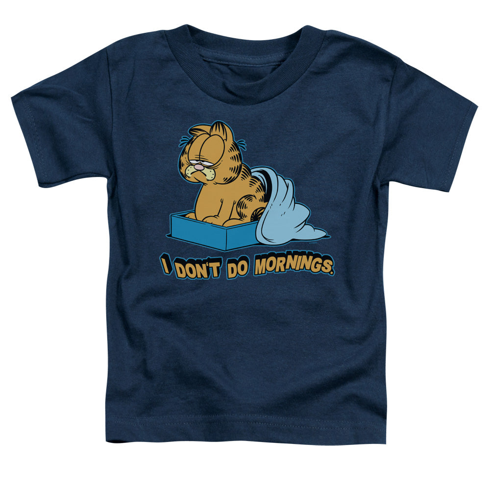 Garfield - I Dont Do Mornings - Short Sleeve Toddler Tee - Navy T-shirt