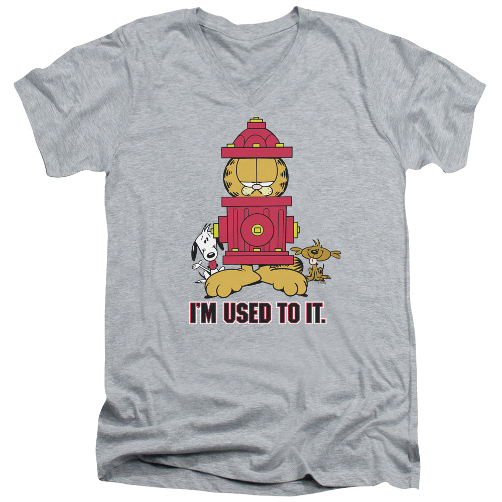 Garfield - Im Used To It - Short Sleeve Adult V-neck - Athletic Heather T-shirt