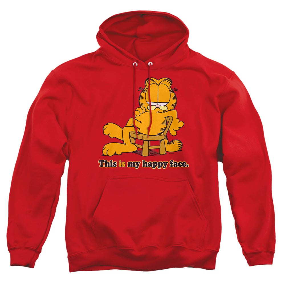 Garfield - Happy Face - Adult Pull-over Hoodie - Red