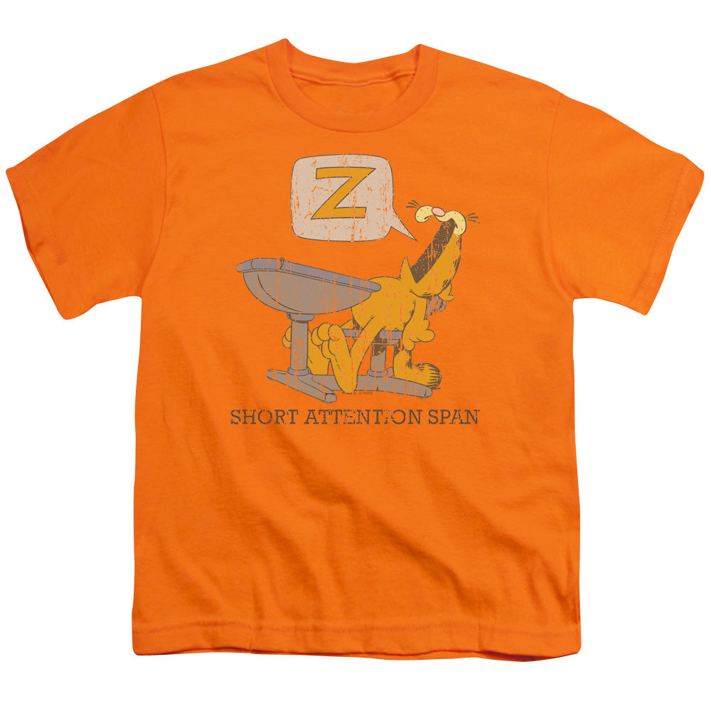 Garfield - Attention Span - Short Sleeve Youth 18/1 - Orange T-shirt