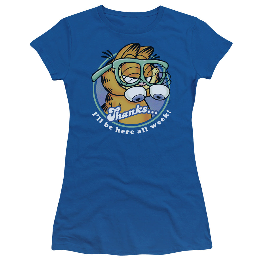 Garfield - Performing - Short Sleeve Junior Sheer - Royal Blue T-shirt