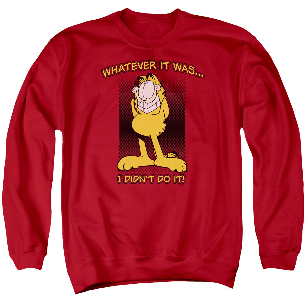 Garfield - I Didn't Do It - Adult Crewneck Sweatshirt - Red