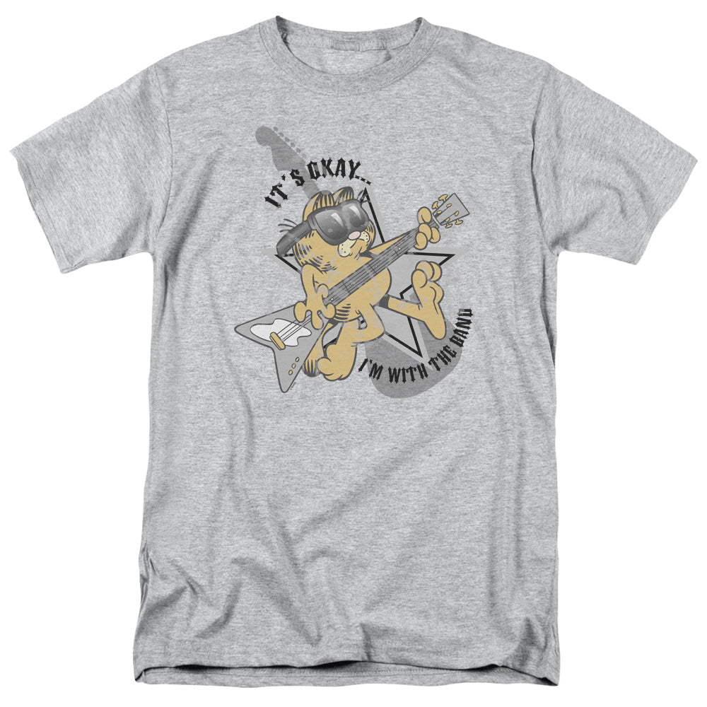 Garfield - Im With The Band - Short Sleeve Adult 18/1 - Athletic Heather T-shirt