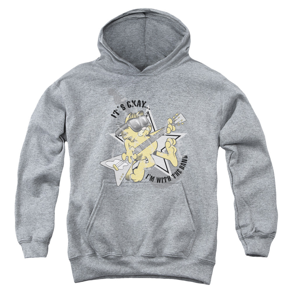 Garfield - Im With The Band - Youth Pull-over Hoodie - Heather