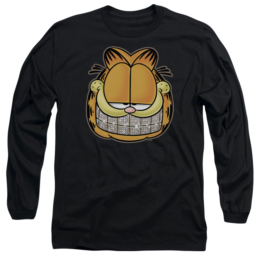 Garfield - Nice Grill - Long Sleeve Adult 18/1 - Black T-shirt