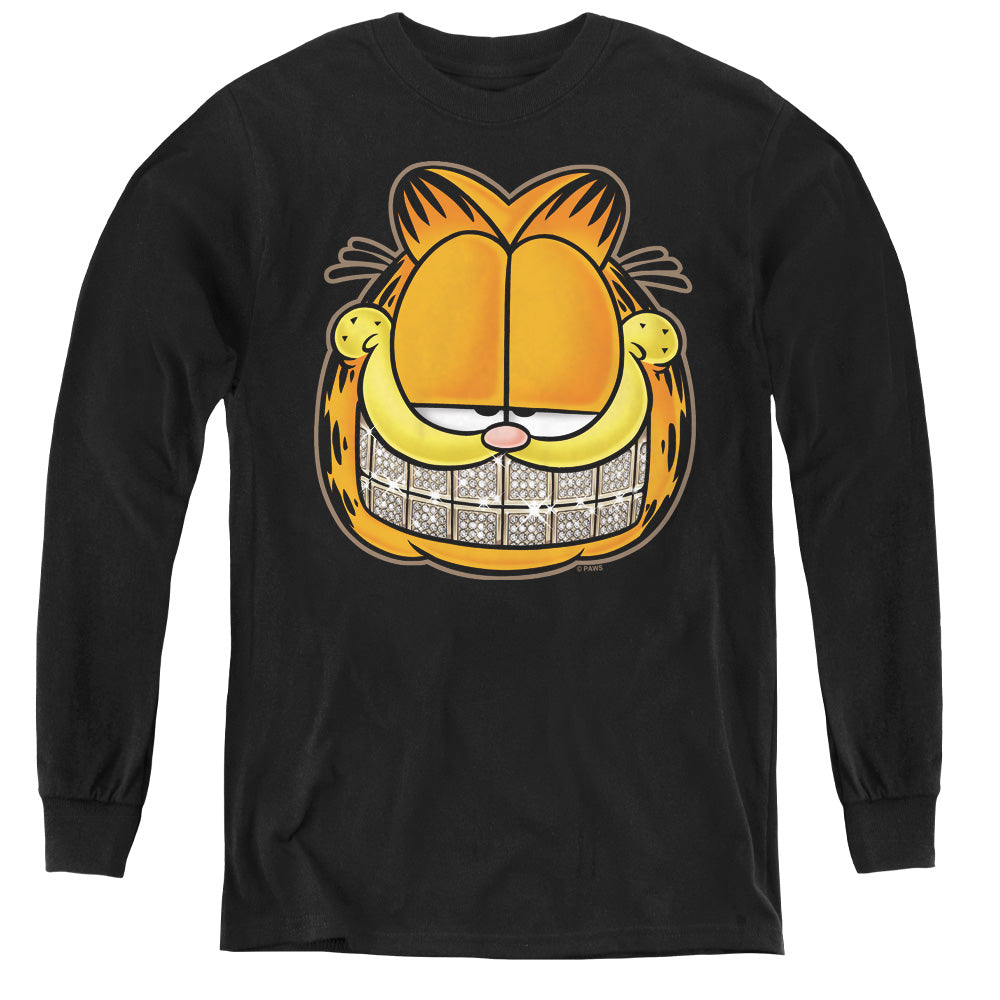 Garfield - Nice Grill - Youth Long Sleeve Tee - Black