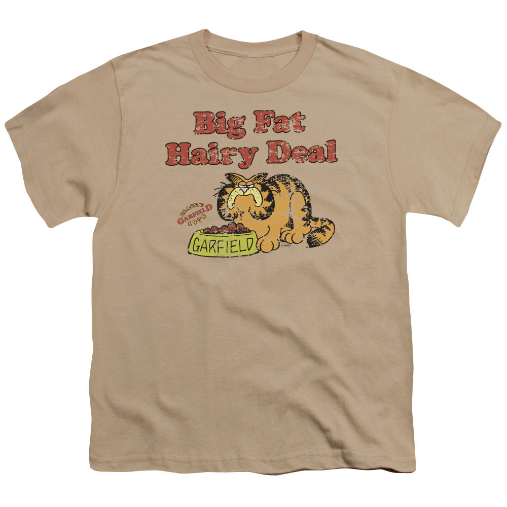 Garfield - Big Fat Hairy Deal - Short Sleeve Youth 18/1 - Sand T-shirt