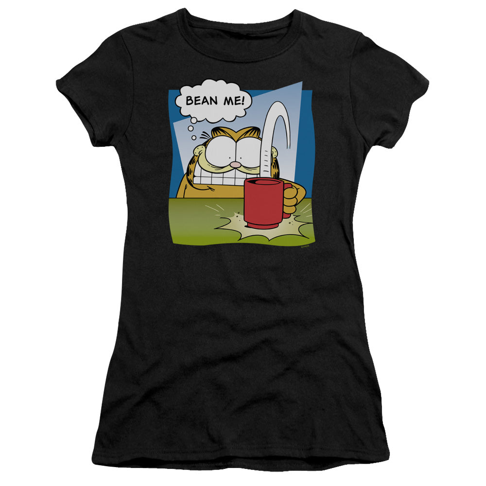 Garfield - Bean Me - Short Sleeve Junior Sheer - Black T-shirt
